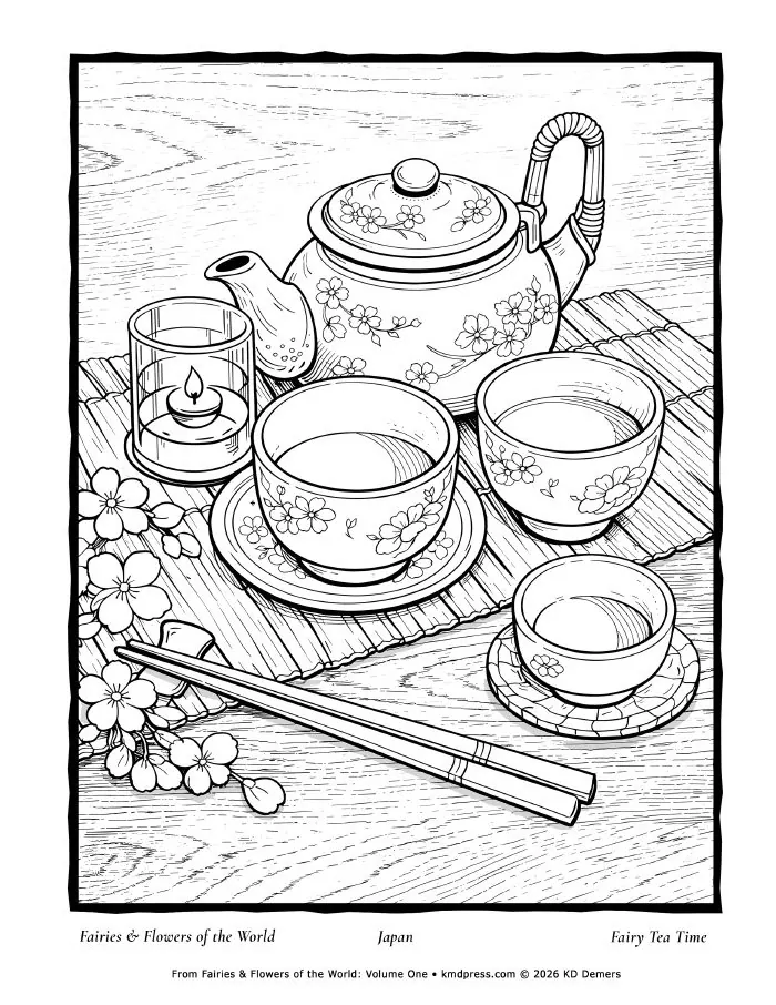 Preview of Japan Tea Time coloring page