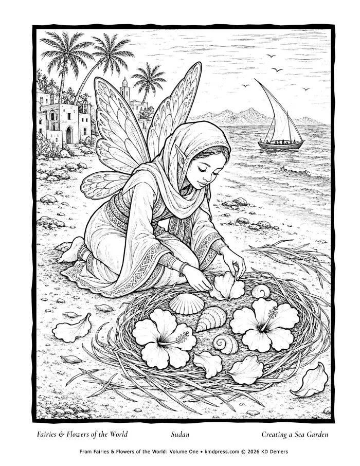 Preview of Sudan Sea Garden coloring page